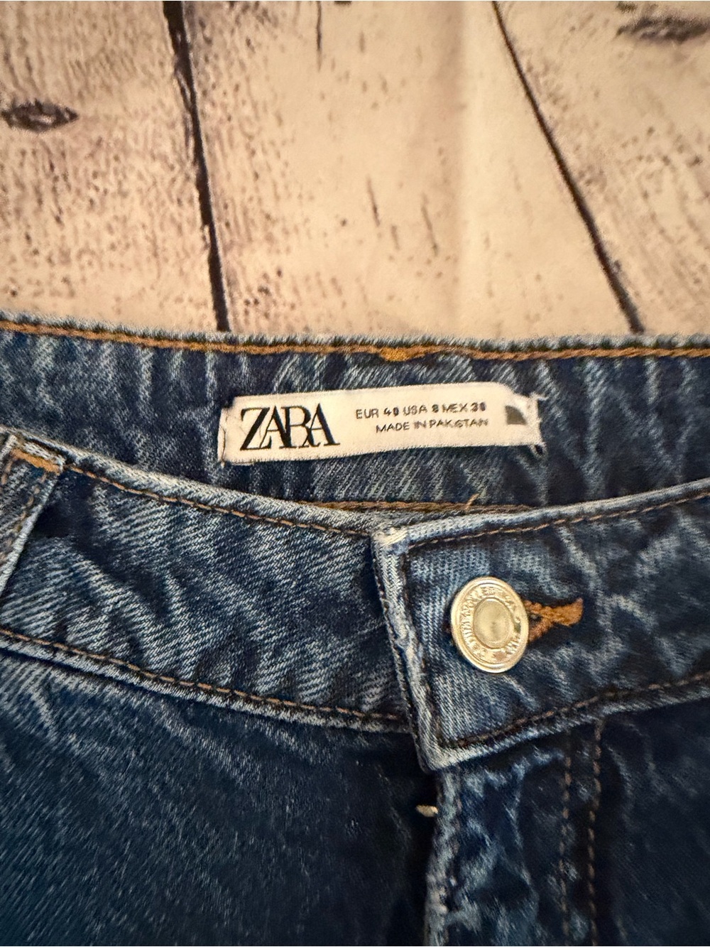ZARA Dark Blue Denim Jeans Size 8